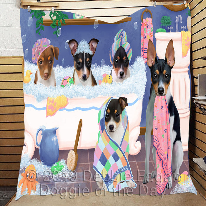 Rub A Dub Dogs In A Tub Rat Terrier Dogs Quilt