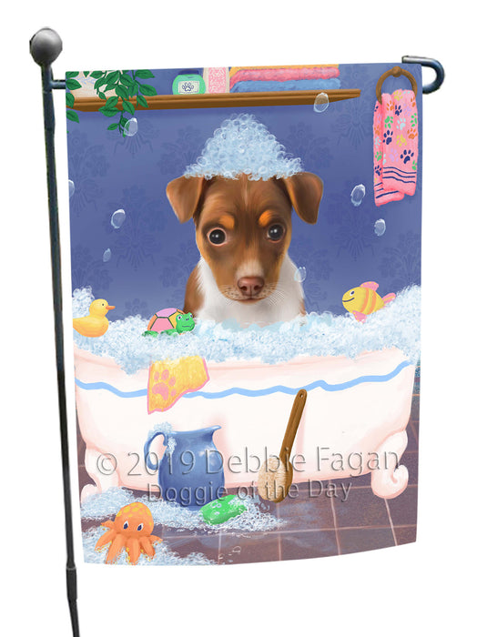 Rub A Dub Dog In A Tub Rat Terrier Dog Garden Flag GFLG66282