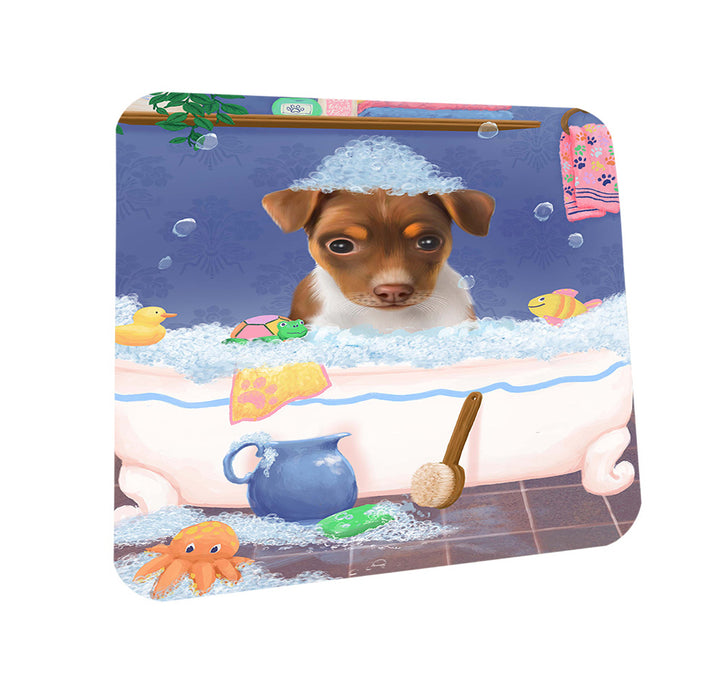 Rub A Dub Dog In A Tub Rat Terrier Dog Coasters Set of 4 CST57384