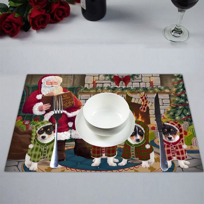 Christmas Cozy Holiday Fire Tails Rat Terrier Dogs Placemat