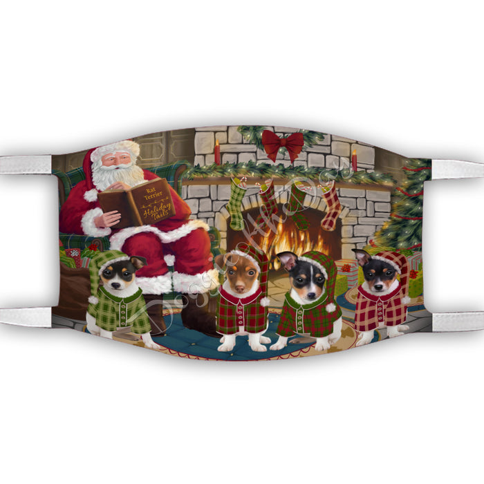 Christmas Cozy Holiday Fire Tails Rat Terrier Dogs Face Mask FM48658