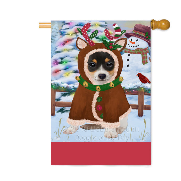 Personalized Gingerbread Candyfest Rat Terrier Dog Custom House Flag FLG63918