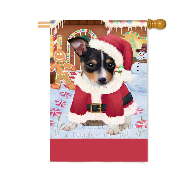 Personalized Gingerbread Candyfest Rat Terrier Dog Custom House Flag FLG63919