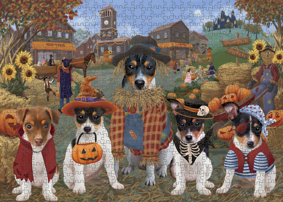 Halloween 'Round Town Rat Terrier Dogs Puzzle  PUZL98740