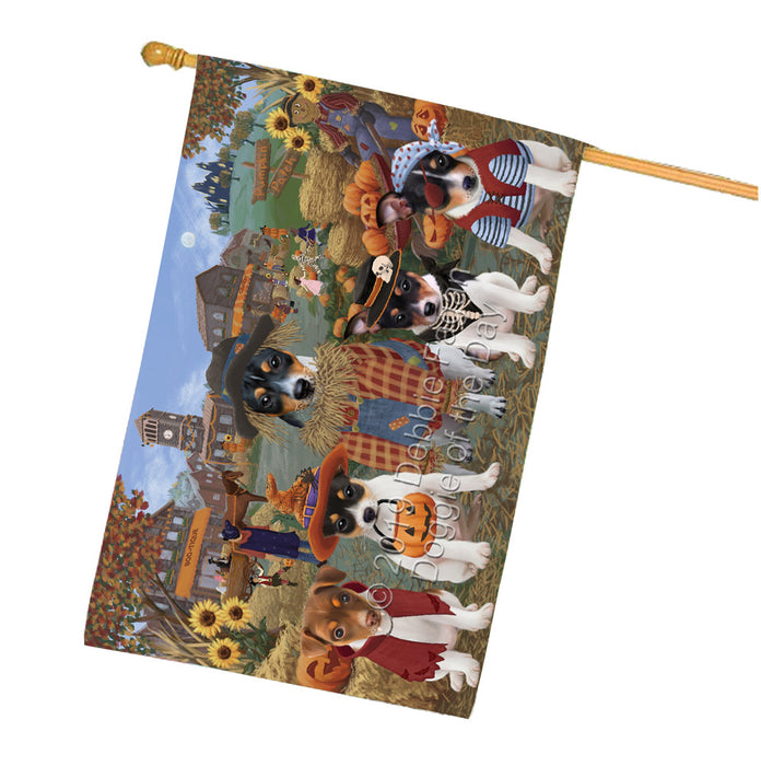 Halloween 'Round Town Rat Terrier Dogs House Flag FLG65905