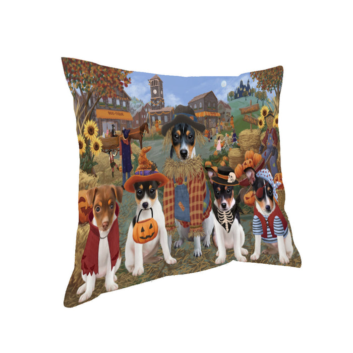 Halloween 'Round Town Rat Terrier Dogs Pillow PIL85124