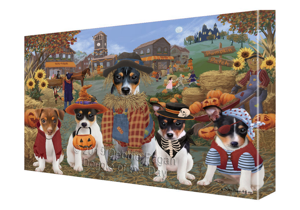 Halloween 'Round Town Rat Terrier Dogs Canvas Print Wall Art Décor CVS143900