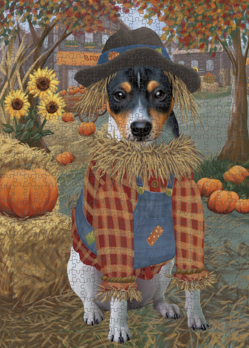 Fall Pumpkin Scarecrow Rat Terrier Dogs Puzzle  PUZL98984