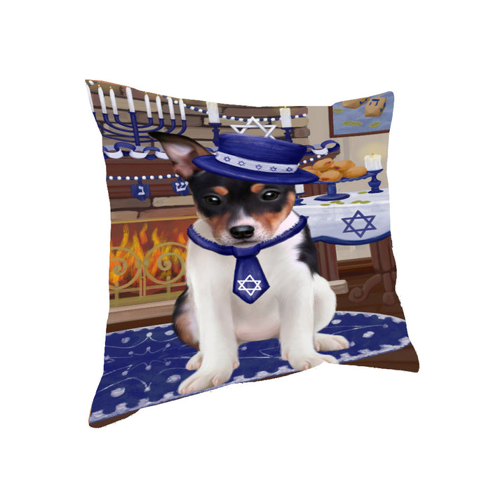 Happy Hanukkah Rat Terrier Dog Pillow PIL85488