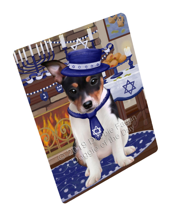 Happy Hanukkah Family Rat Terrier Dogs Refrigerator / Dishwasher Magnet RMAG107106