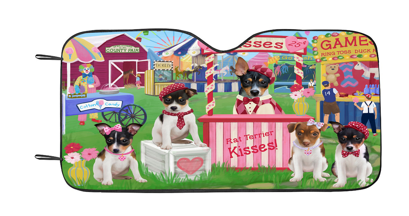 Carnival Kissing Booth Rat Terrier Dogs Car Sun Shade