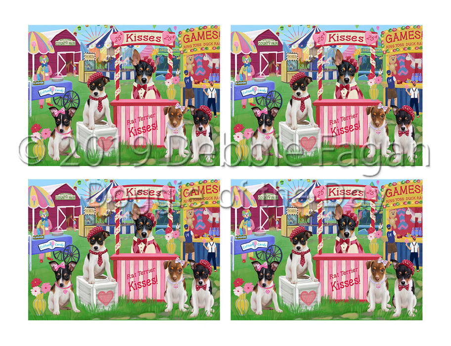 Carnival Kissing Booth Rat Terrier Dogs Placemat