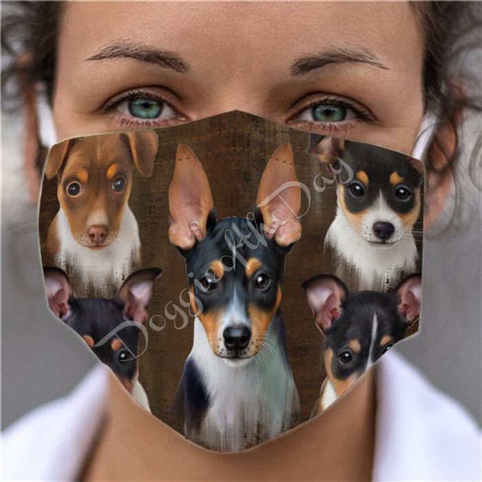 Rustic Rat Terrier Dogs Face Mask FM50079