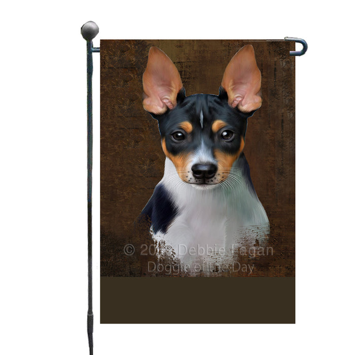 Personalized Rustic Rat Terrier Dog Custom Garden Flag GFLG63600