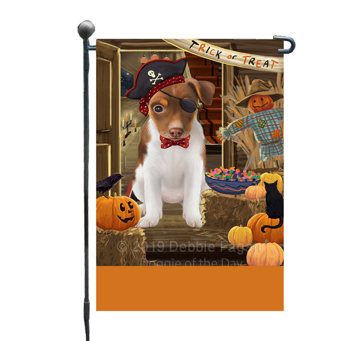 Personalized Enter at Own Risk Trick or Treat Halloween Rat Terrier Dog Custom Garden Flags GFLG-DOTD-A59689