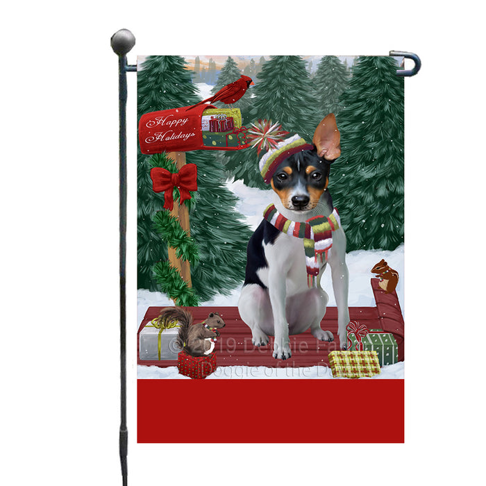 Personalized Merry Christmas Woodland Sled  Rat Terrier Dog Custom Garden Flags GFLG-DOTD-A61663