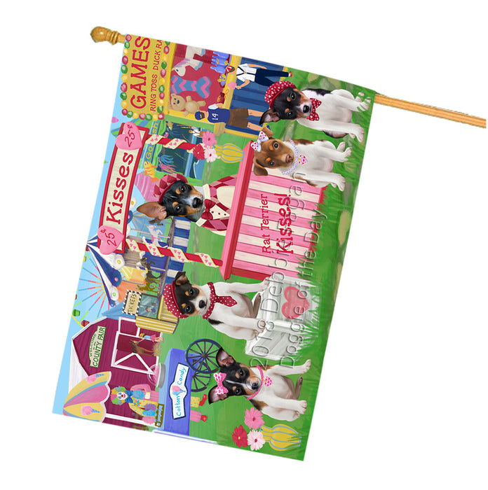 Carnival Kissing Booth Rat Terriers Dog House Flag FLG56600