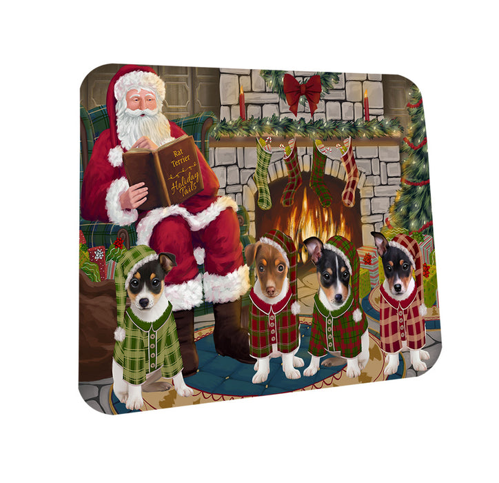 Christmas Cozy Holiday Tails Rat Terriers Dog Coasters Set of 4 CST55337