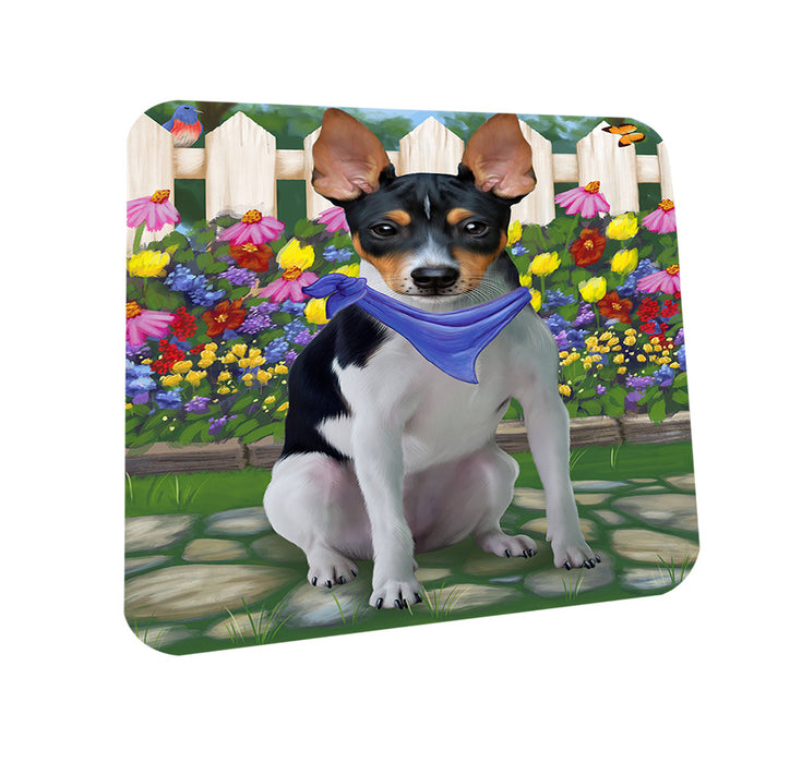 Spring Floral Rat Terrier Dog Coasters Set of 4 CST50172