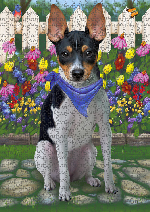Spring Floral Rat Terrier Dog Puzzle with Photo Tin PUZL54519