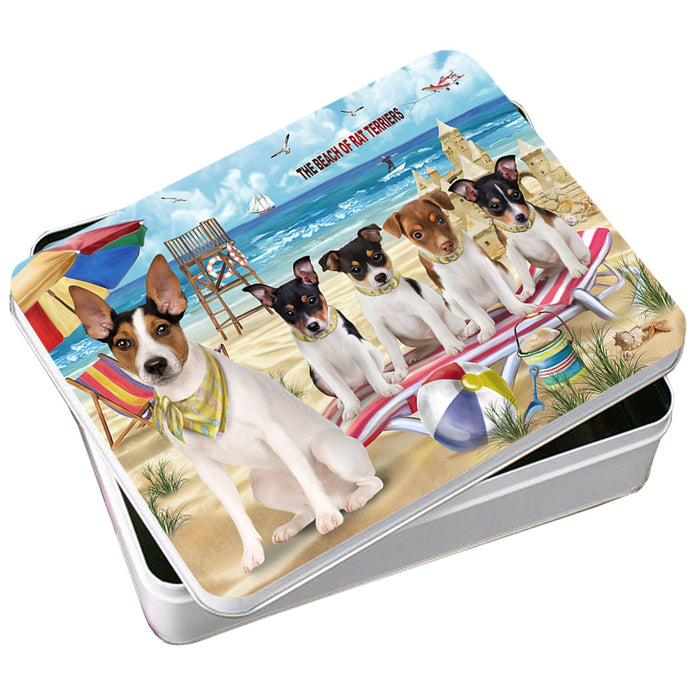 Pet Friendly Beach Rat Terriers Dog Photo Storage Tin PITN50076