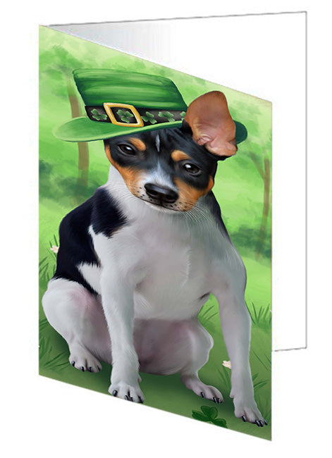 St. Patricks Day Irish Portrait Rat Terrier Dog Handmade Artwork Assorted Pets Greeting Cards and Note Cards with Envelopes for All Occasions and Holiday Seasons GCD52118