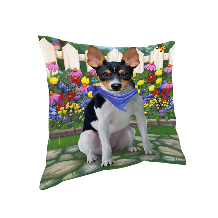 Spring Floral Rat Terrier Dog Pillow PIL56940
