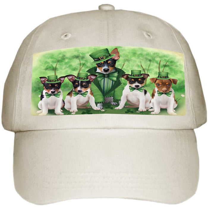 St. Patricks Day Irish Family Portrait Rat Terriers Dog Ball Hat Cap HAT51825