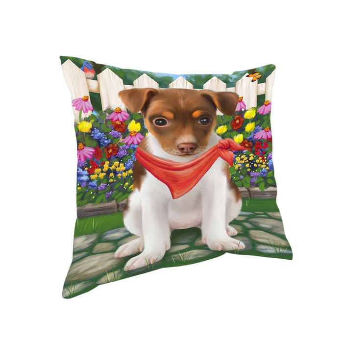 Spring Floral Rat Terrier Dog Pillow PIL56944