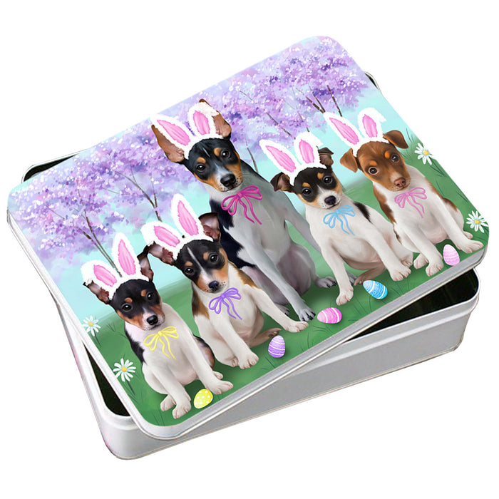 Rat Terriers Dog Easter Holiday Photo Storage Tin PITN49230