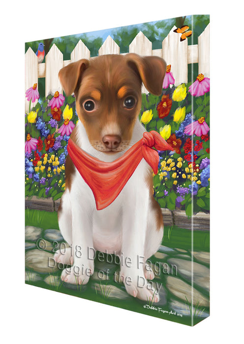 Spring Floral Rat Terrier Dog Canvas Wall Art CVS68200