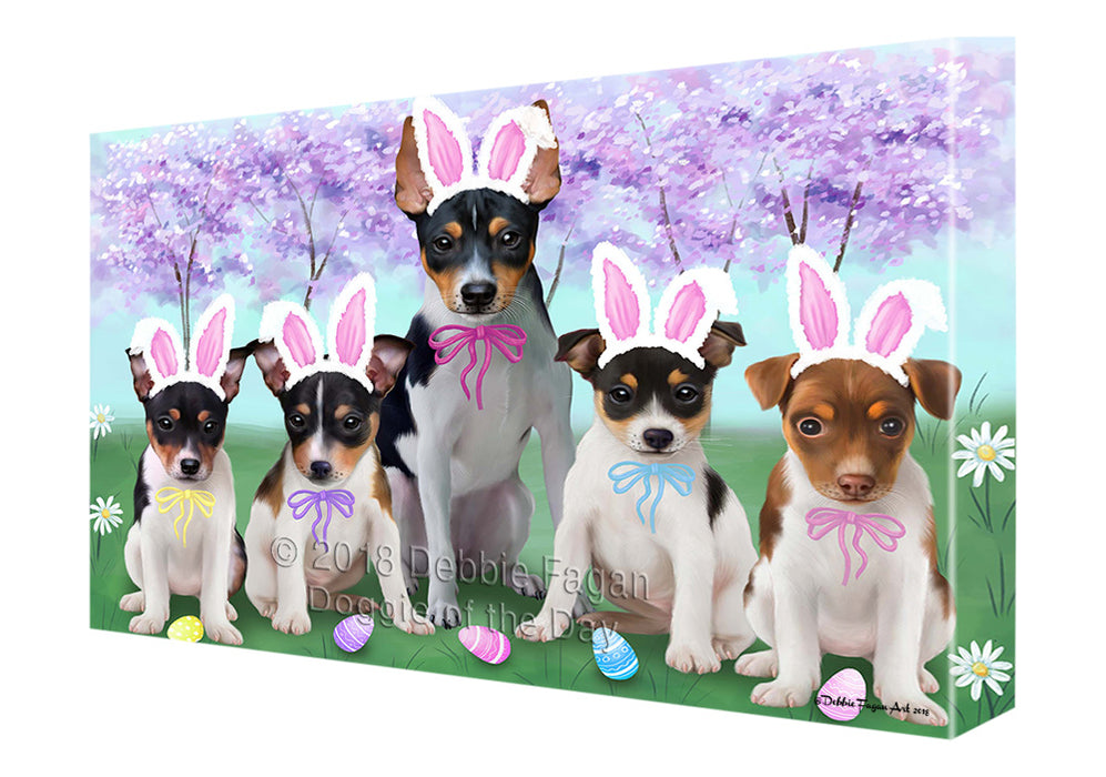 Rat Terriers Dog Easter Holiday Canvas Wall Art CVS59889