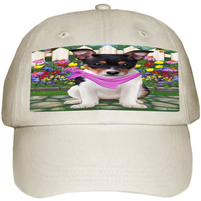 Spring Floral Rat Terrier Dog Ball Hat Cap HAT54396