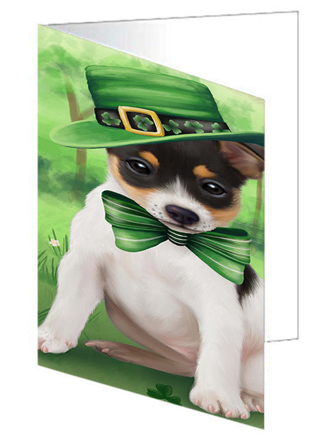 St. Patricks Day Irish Portrait Rat Terrier Dog Handmade Artwork Assorted Pets Greeting Cards and Note Cards with Envelopes for All Occasions and Holiday Seasons GCD52124