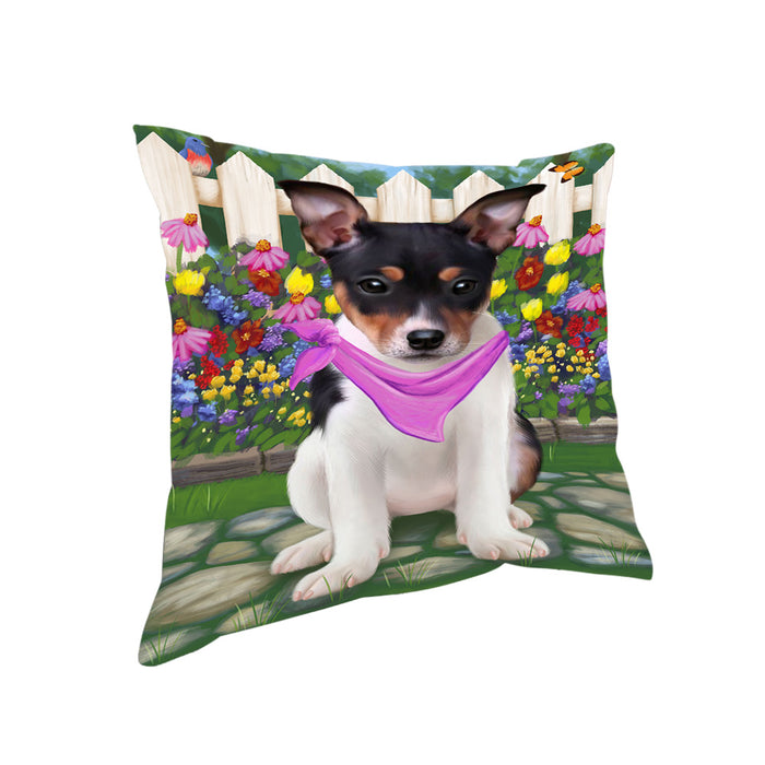 Spring Floral Rat Terrier Dog Pillow PIL56948