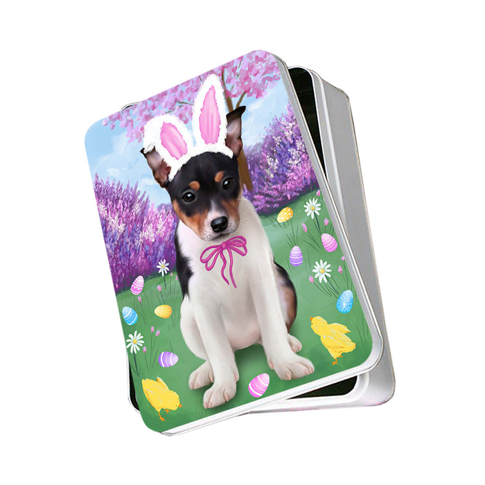 Rat Terrier Dog Easter Holiday Photo Storage Tin PITN49231