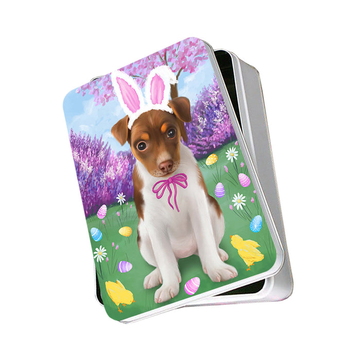 Rat Terrier Dog Easter Holiday Photo Storage Tin PITN49232