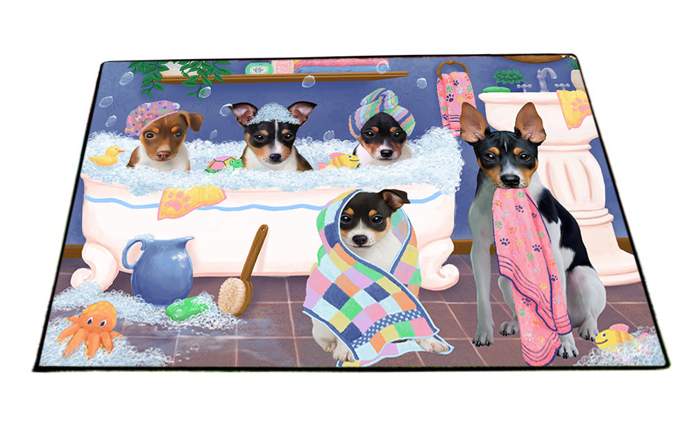 Rub A Dub Dogs In A Tub Rat Terriers Dog Floormat FLMS53619