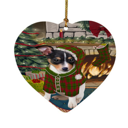 The Stocking was Hung Rat Terrier Dog Heart Christmas Ornament HPOR55930