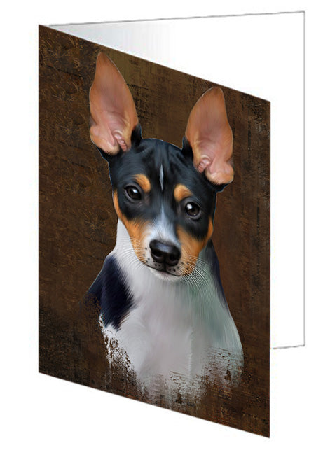 Rustic Rat Terrier Dog Handmade Artwork Assorted Pets Greeting Cards and Note Cards with Envelopes for All Occasions and Holiday Seasons GCD67439