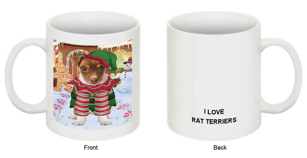 Christmas Gingerbread House Candyfest Rat Terrier Dog Coffee Mug MUG51888