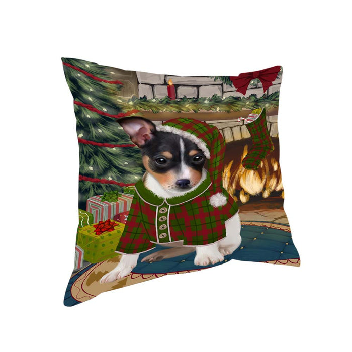The Stocking was Hung Rat Terrier Dog Pillow PIL71224