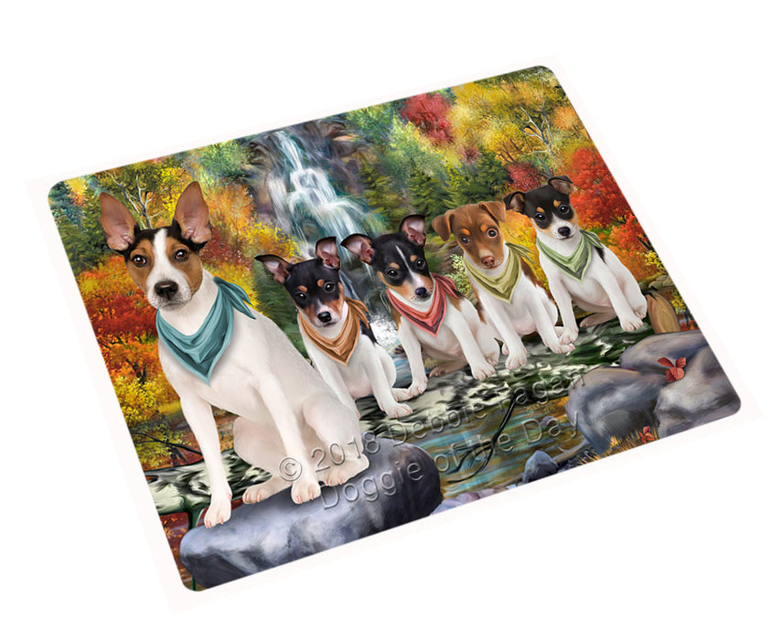 Scenic Waterfall Rat Terriers Dog Cutting Board C60027