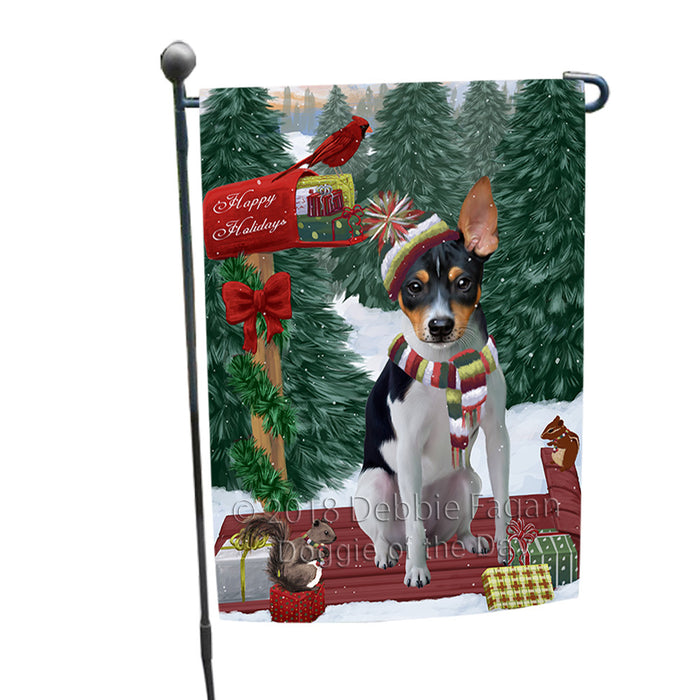 Merry Christmas Woodland Sled Rat Terrier Dog Garden Flag GFLG55300