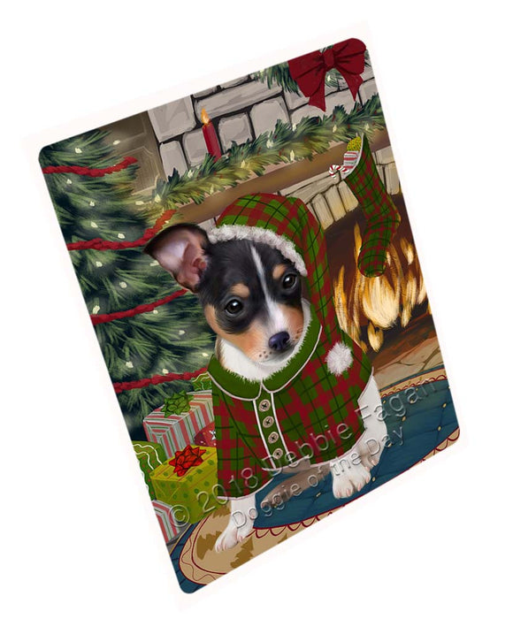 The Stocking was Hung Rat Terrier Dog Magnet MAG71859 (Small 5.5" x 4.25")