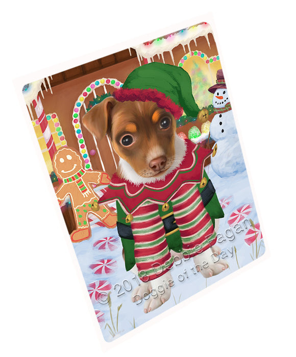 Christmas Gingerbread House Candyfest Rat Terrier Dog Magnet MAG74607 (Small 5.5" x 4.25")