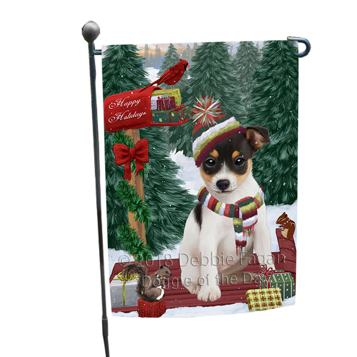 Merry Christmas Woodland Sled Rat Terrier Dog Garden Flag GFLG55301