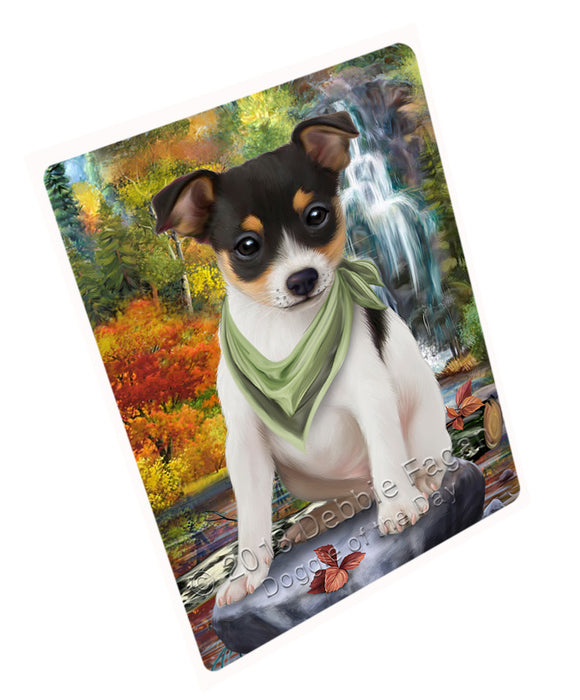 Scenic Waterfall Rat Terrier Dog Large Refrigerator / Dishwasher Magnet RMAG72060