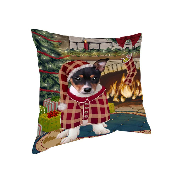 The Stocking was Hung Rat Terrier Dog Pillow PIL71228