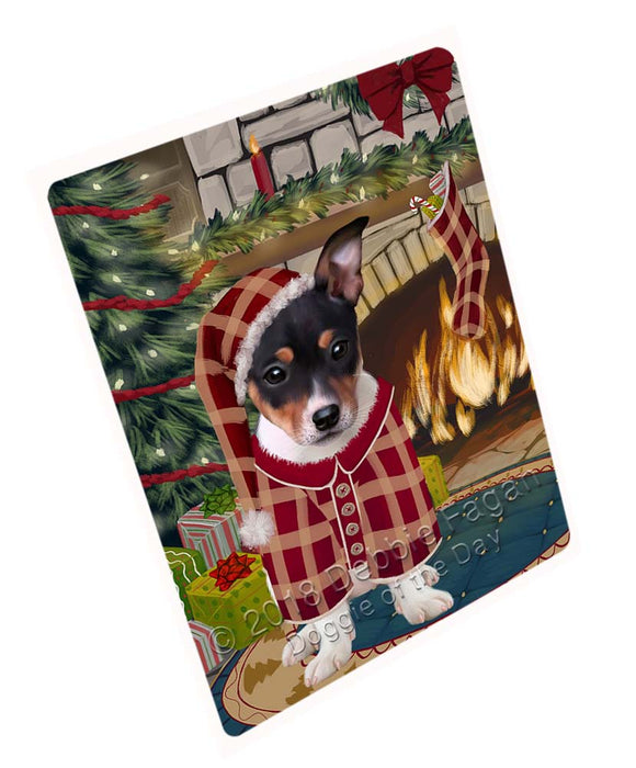 The Stocking was Hung Rat Terrier Dog Magnet MAG71862 (Small 5.5" x 4.25")